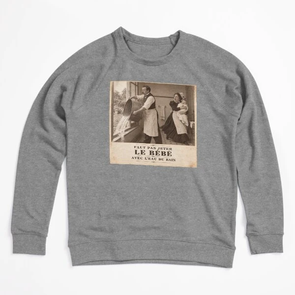 Bébé avec l’eau du bain — Sauvetage express sur Sweatshirt léger · Gris chiné