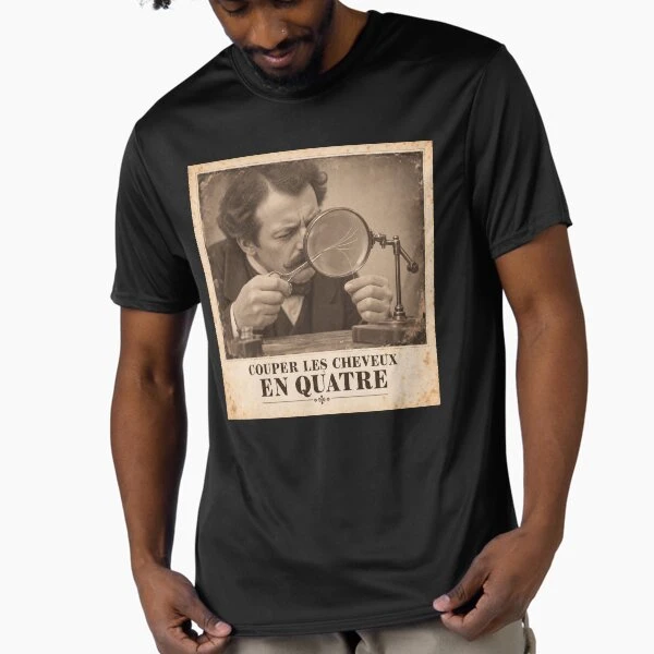 Couper les cheveux en quatre — Précision maladive sur T-shirt respirant · Noir