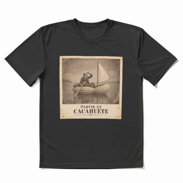 Partir en cacahuète — Croisière en coque sur T-shirt respirant · Noir