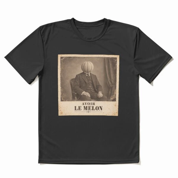 Avoir le melon — Portrait à maturité sur T-shirt respirant · Noir