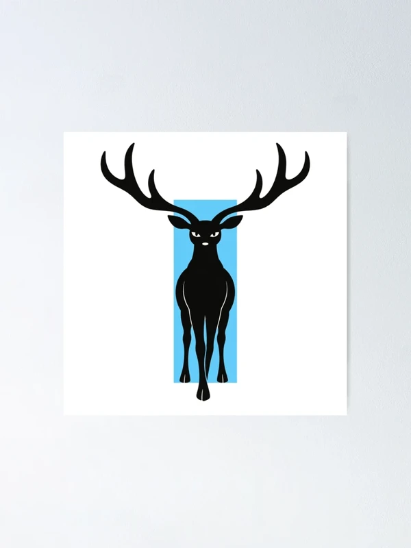 Cerf aux bois beaucoup trop larges sur Poster