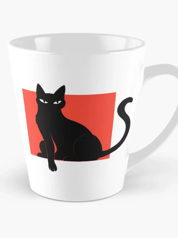 Chat noir qui sort du cadre sur Mug long