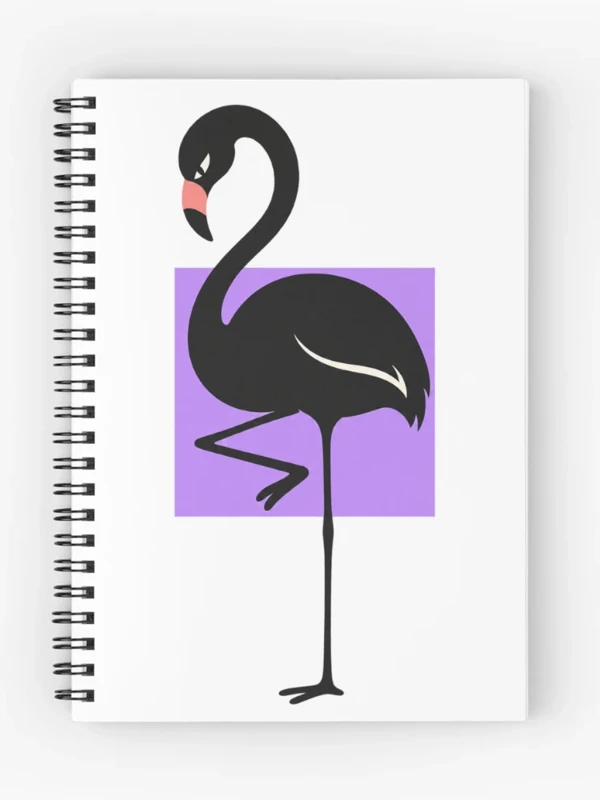 Flamant aux pattes impossibles à caser sur Cahier à spirale