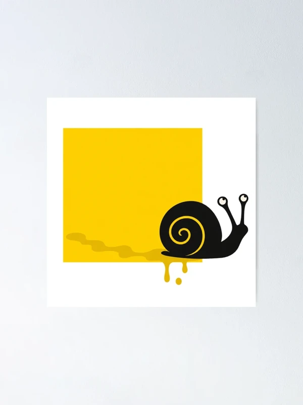 Escargot qui déborde sans se presser sur Poster