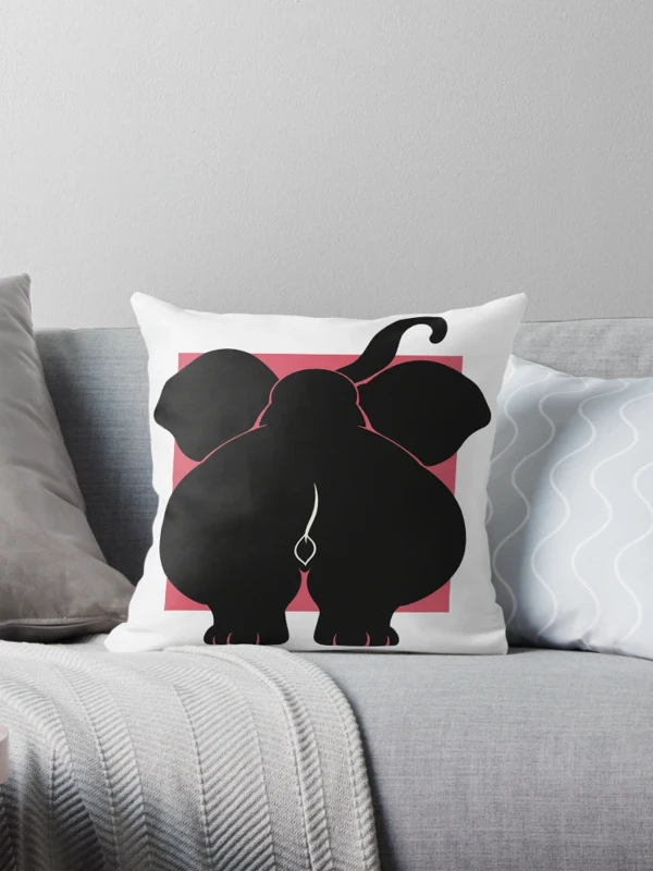 Éléphant de dos trop grand pour le cadre sur Coussin
