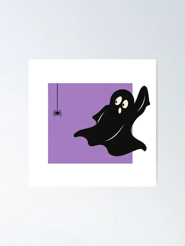 Fantôme effrayé par une minuscule araignée sur Poster