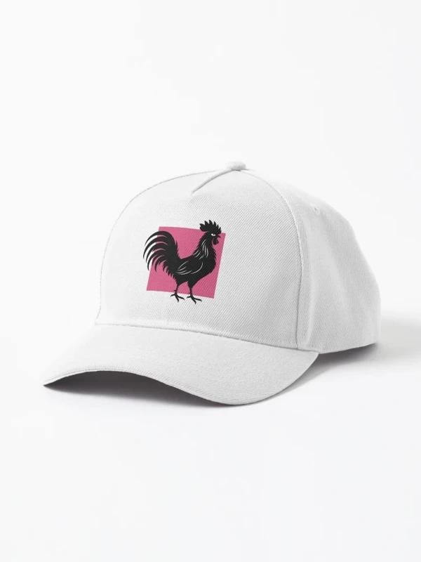 Coq gaulois trop fier pour le cadre sur Casquette de baseball · Blanc