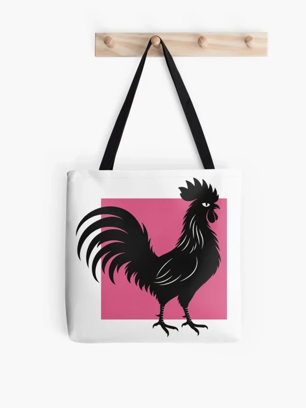 Coq gaulois trop fier pour le cadre sur Tote bag doublé