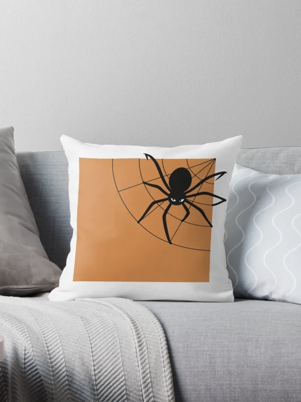 Araignée qui déborde de son petit coin sur Coussin
