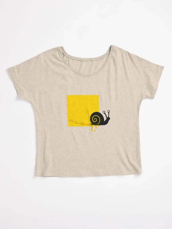 Escargot qui déborde sans se presser sur T-shirt coupe relax · Crème