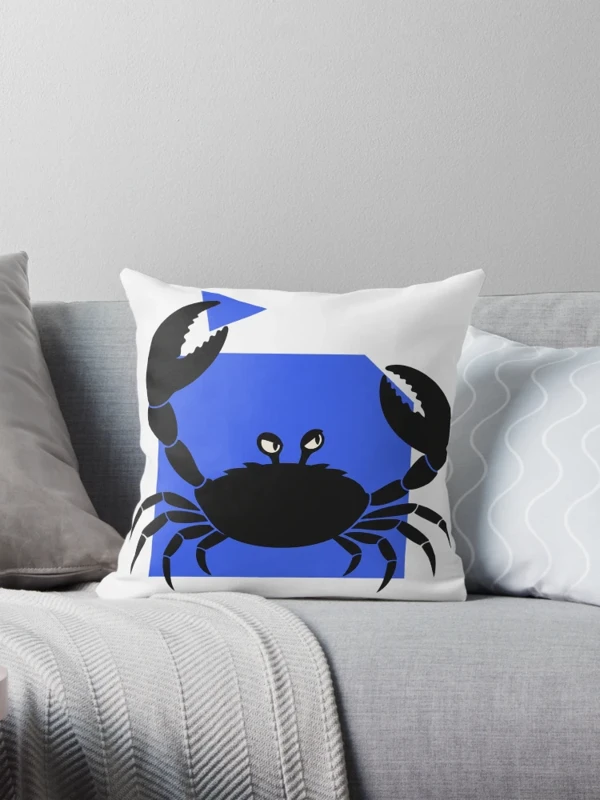 Crabe qui découpe son propre cadre sur Coussin