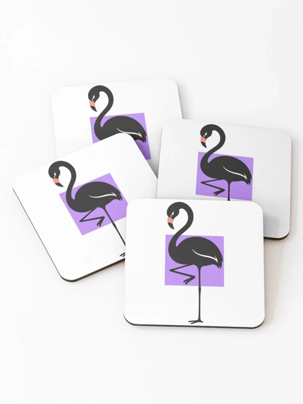 Flamant aux pattes impossibles à caser sur Dessous de verre (lot de 4)