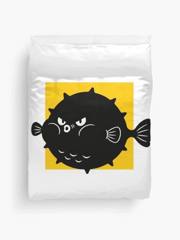 Poisson-globe trop gonflé pour le cadre sur Housse de couette