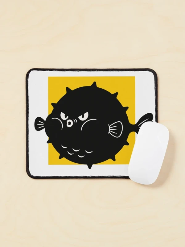 Poisson-globe trop gonflé pour le cadre sur Tapis de souris