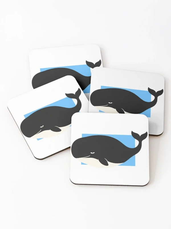 Baleine trop ronde pour le cadre sur Dessous de verre (lot de 4)