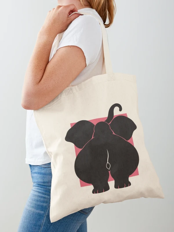Éléphant de dos trop grand pour le cadre sur Tote bag classique