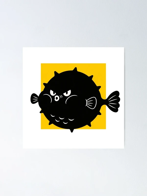 Poisson-globe trop gonflé pour le cadre sur Poster