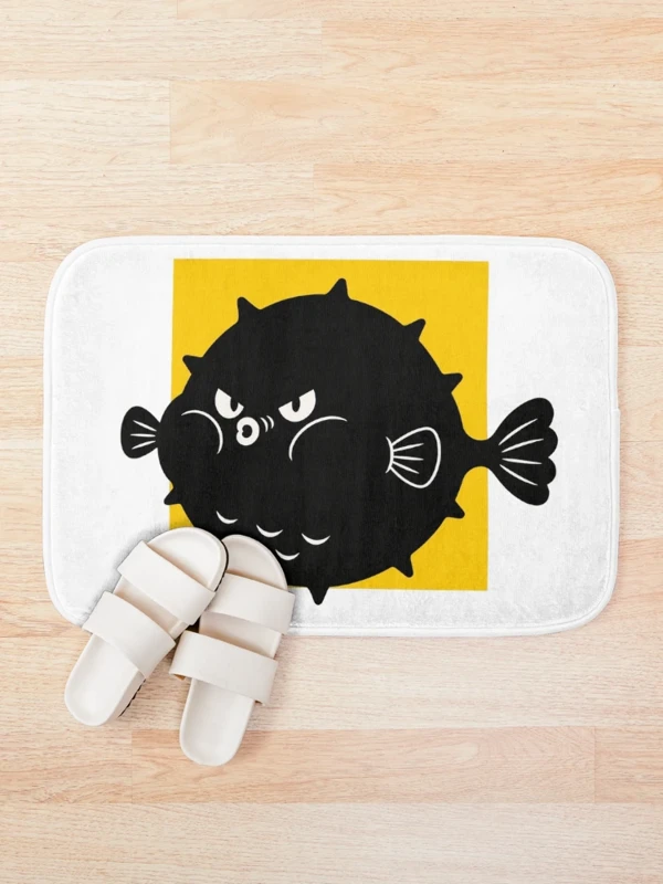 Poisson-globe trop gonflé pour le cadre sur Tapis de bain