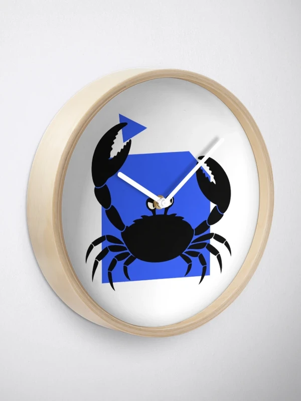 Crabe qui découpe son propre cadre sur Horloge · Bambou naturel