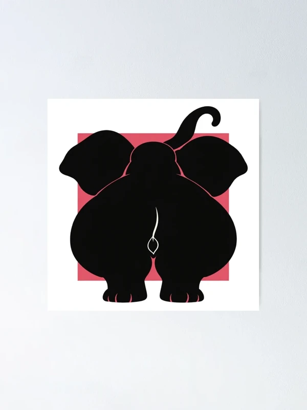 Éléphant de dos trop grand pour le cadre sur Poster