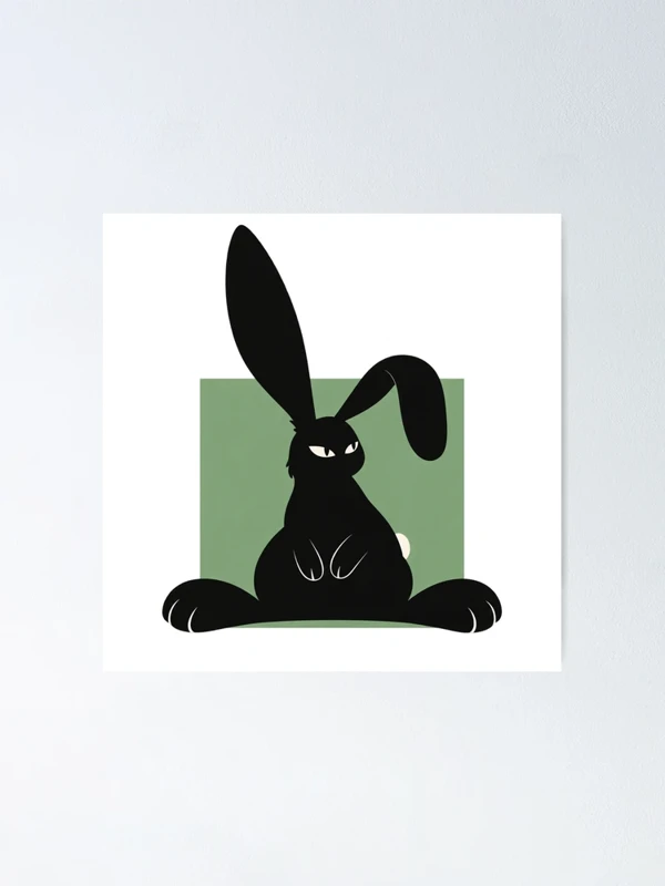 Lapin aux oreilles impossibles à ranger sur Poster