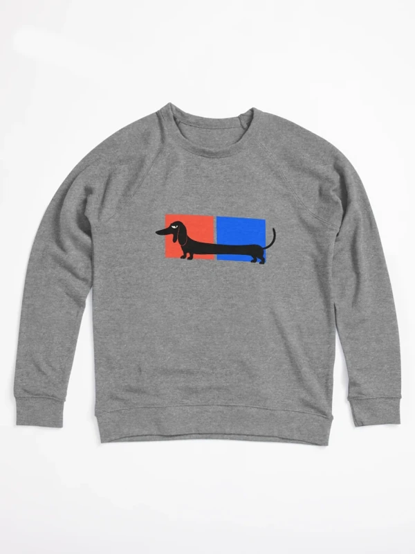Teckel trop long pour un seul cadre sur Sweatshirt léger · Gris chiné