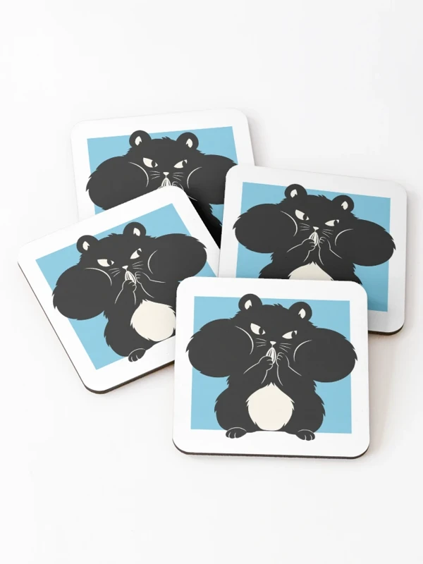 Hamster aux joues pleines hors du cadre sur Dessous de verre (lot de 4)