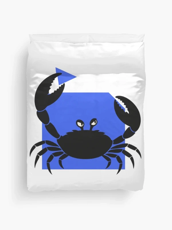 Crabe qui découpe son propre cadre sur Housse de couette