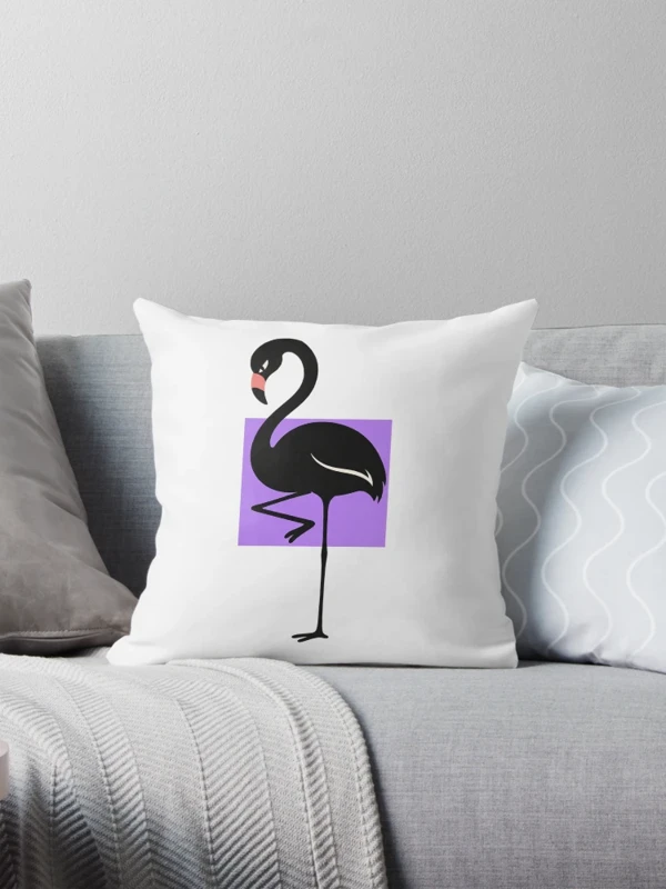 Flamant aux pattes impossibles à caser sur Coussin