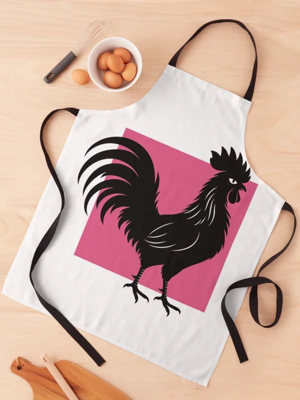 Coq gaulois trop fier pour le cadre sur Tablier