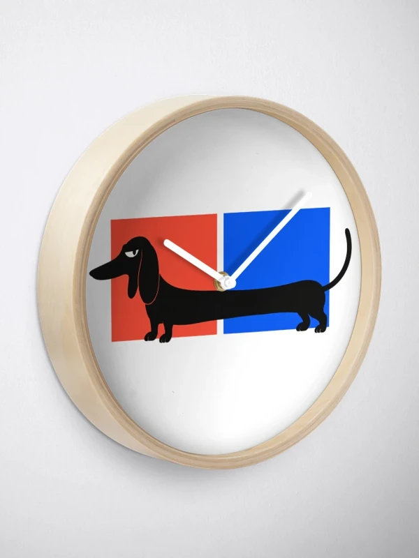 Teckel trop long pour un seul cadre sur Horloge · Bambou naturel