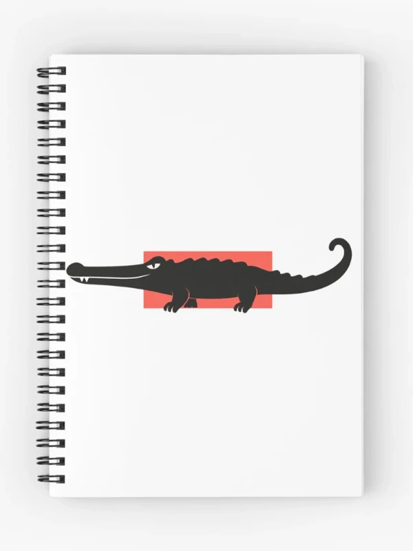 Crocodile beaucoup trop long pour le cadre sur Cahier à spirale
