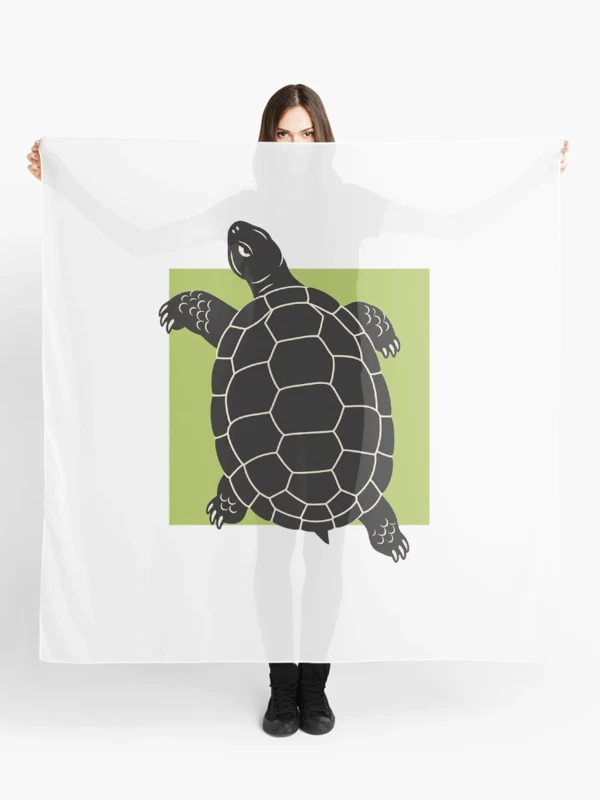 Tortue qui prend ses aises hors cadre sur Foulard