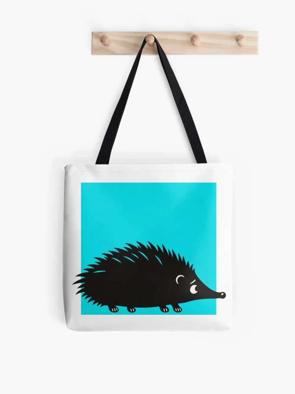 Hérisson qui pique au-delà du cadre sur Tote bag doublé
