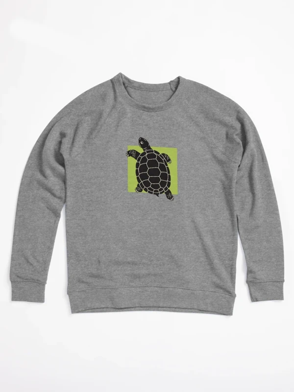 Tortue qui prend ses aises hors cadre sur Sweatshirt léger · Gris chiné