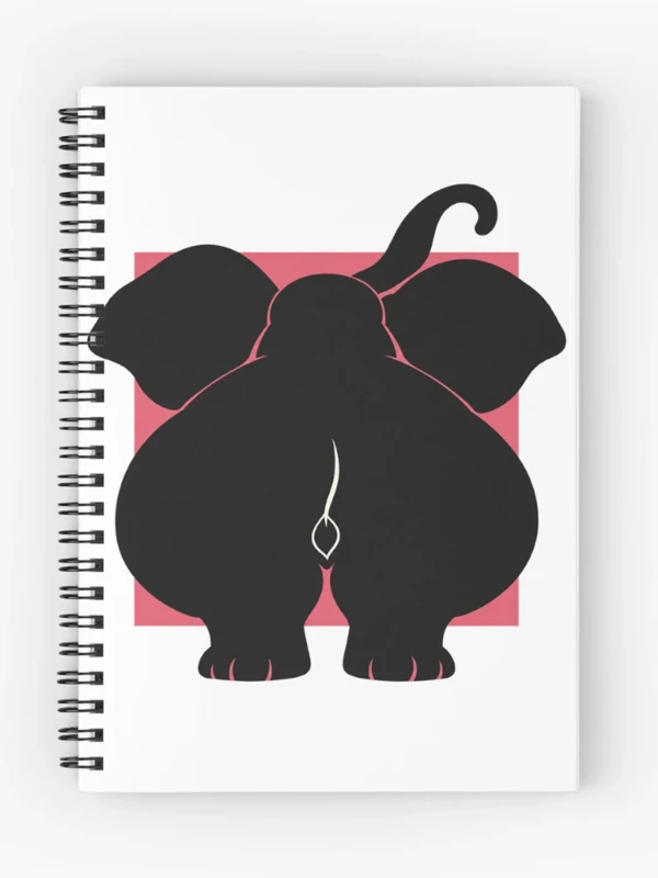 Éléphant de dos trop grand pour le cadre sur Cahier à spirale