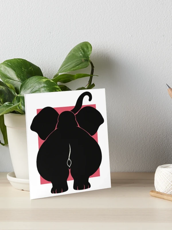 Éléphant de dos trop grand pour le cadre sur Impression rigide
