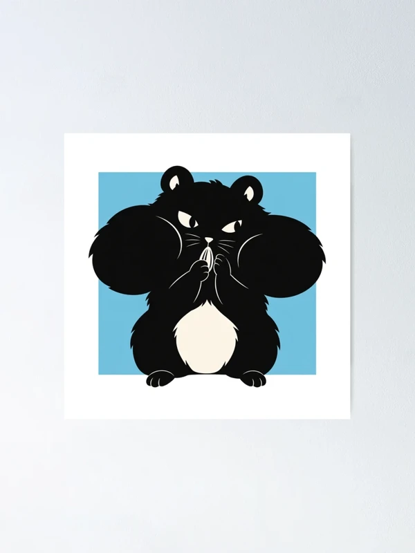 Hamster aux joues pleines hors du cadre sur Poster