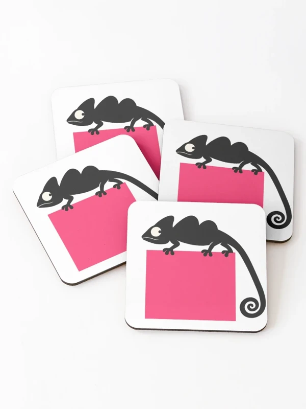 Caméléon à la queue hors cadre sur Dessous de verre (lot de 4)