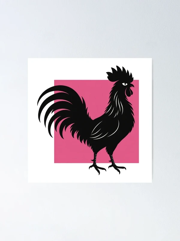 Coq gaulois trop fier pour le cadre sur Poster