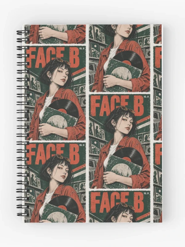 Face B — Portrait de disquaire au vinyle sur Cahier à spirale