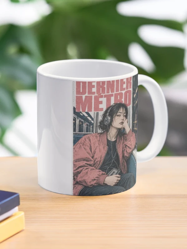 Dernier métro — Portrait au casque, nuit rétro sur Mug classique