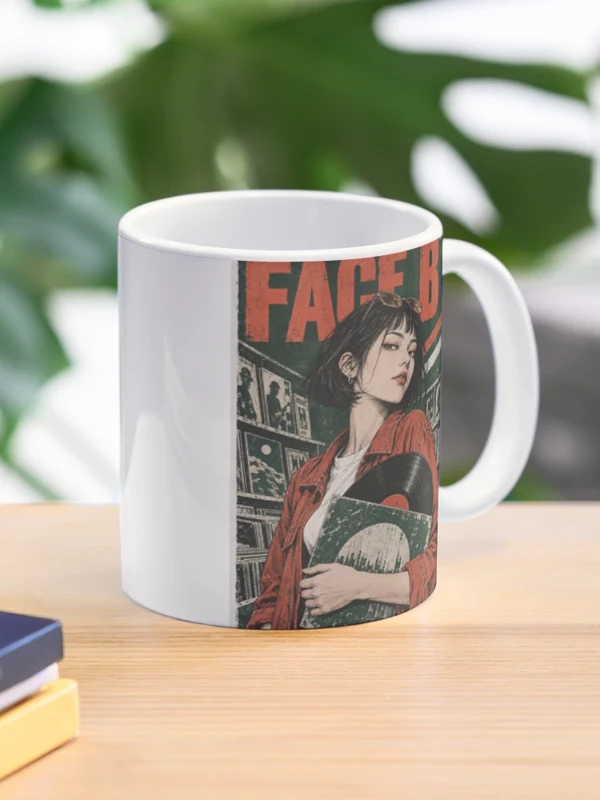 Face B — Portrait de disquaire au vinyle sur Mug classique