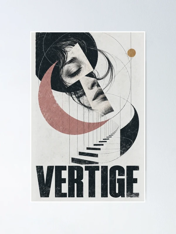 Vertige — Visage abstrait et escalier impossible sur Poster