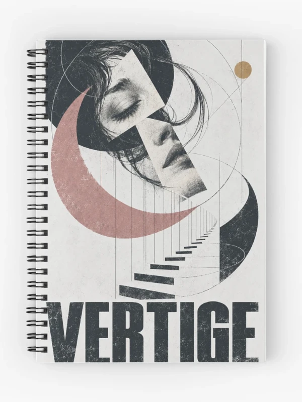 Vertige — Visage abstrait et escalier impossible sur Cahier à spirale