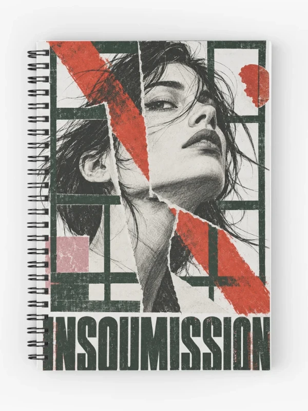 Insoumission — Portrait rebelle, rouge et vert sur Cahier à spirale
