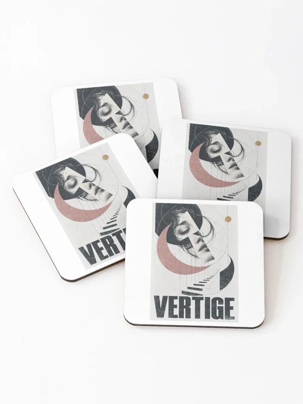 Vertige — Visage abstrait et escalier impossible sur Dessous de verre (lot de 4)