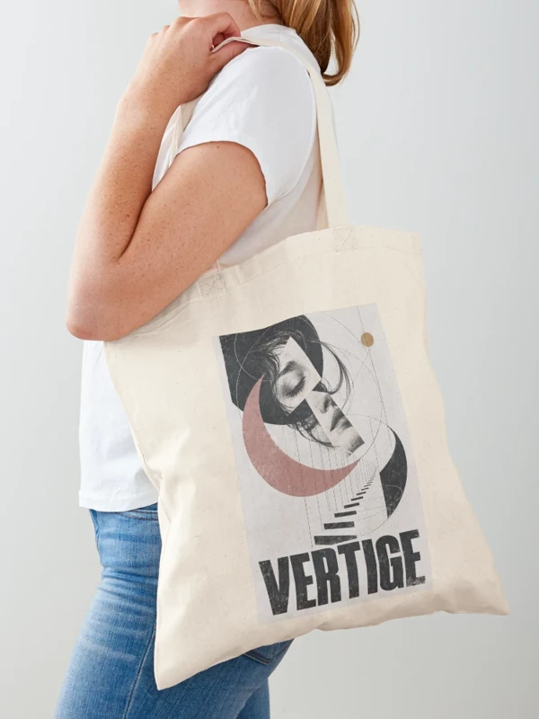 Vertige — Visage abstrait et escalier impossible sur Tote bag classique