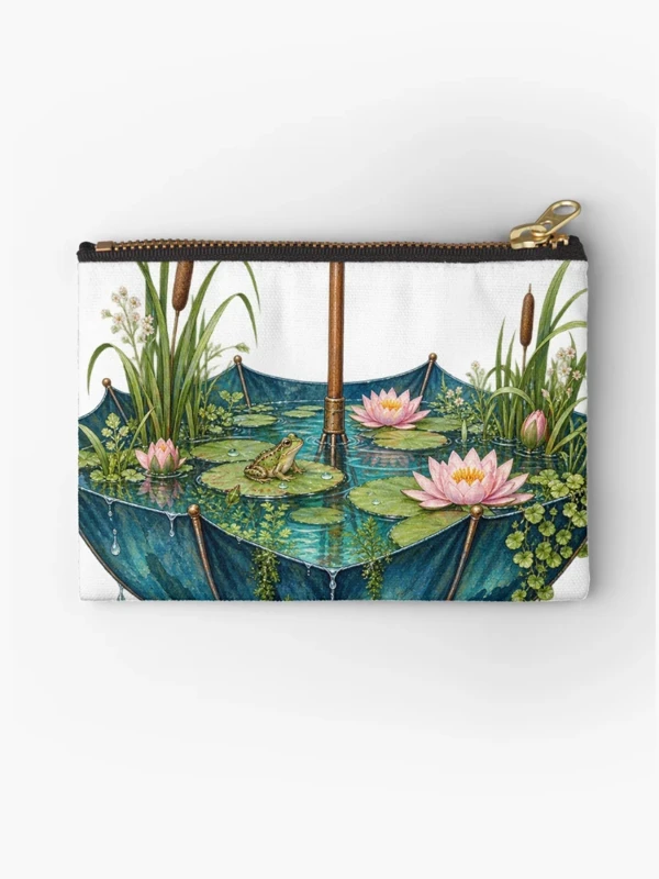 Parapluie transformé en bassin aux nénuphars sur Pochette