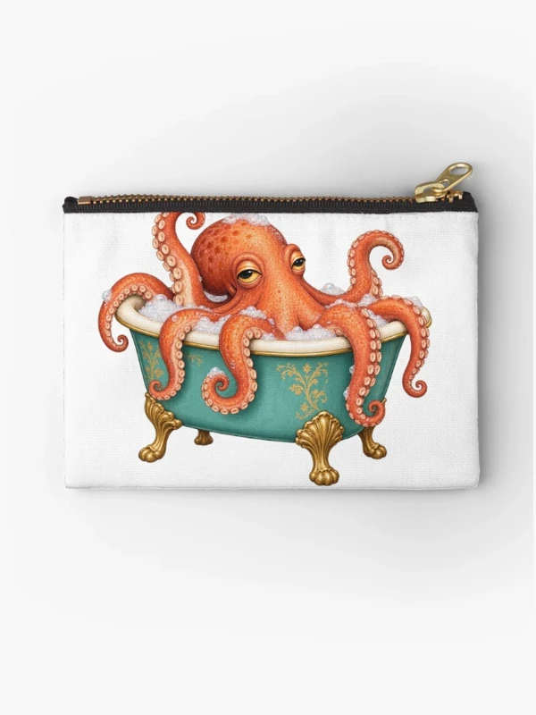 Pieuvre détendue dans une baignoire vintage sur Pochette